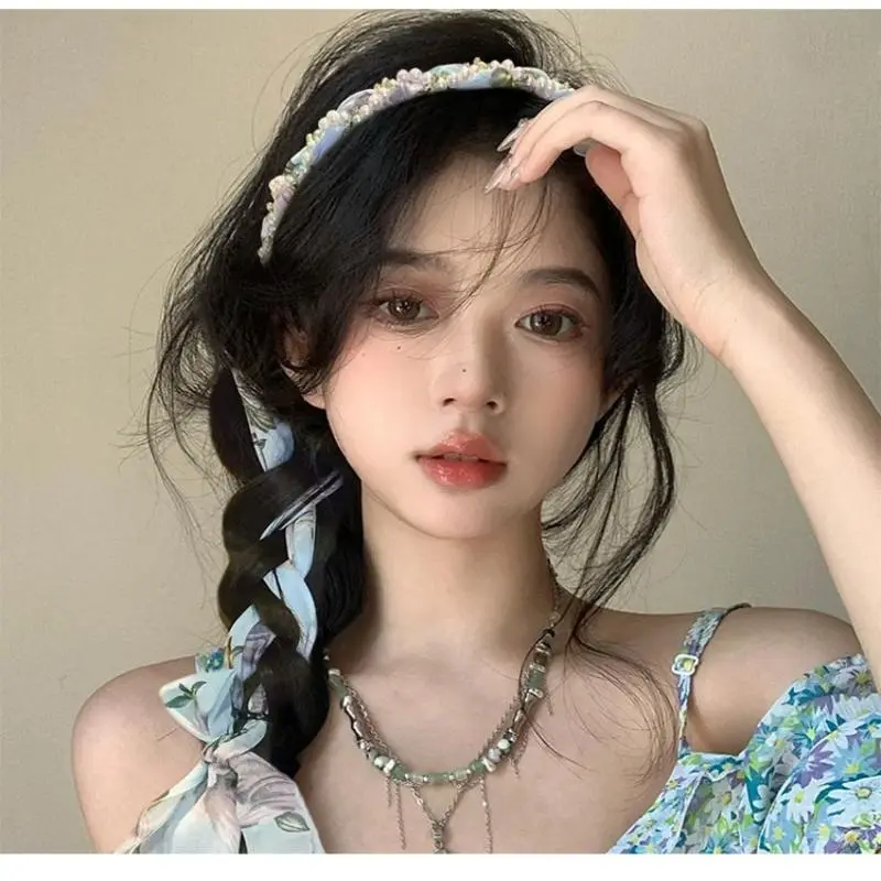 High Quality Retro Hair Strap Hoops Fashion Floral Ribbon Weaving Hairband For Women Headband Hair Accessories