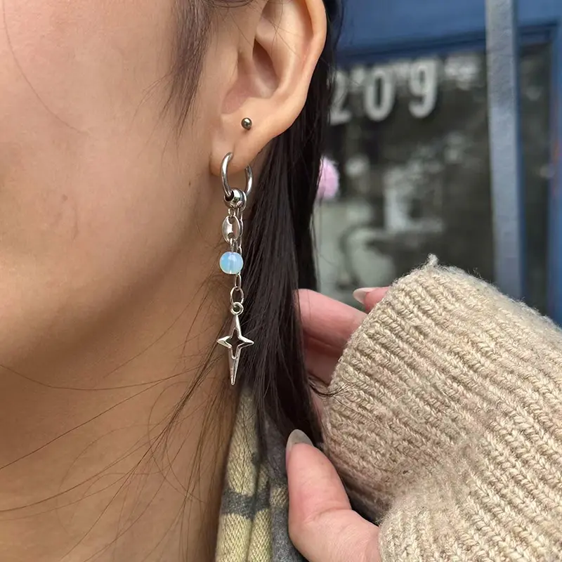 Fashion Cute Polaris Pendant Earrings Y2k Gothic Earrings Stainless Steel Dangle Earrings Gifts