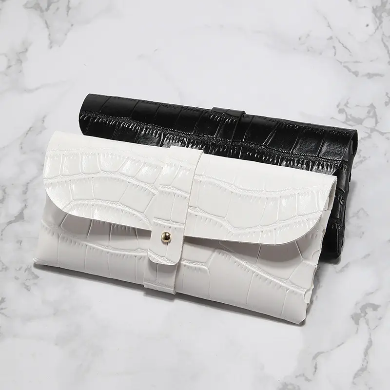 Portable Leather Buckle Sunglasses Bag Eyeglasses Organizer Anti-blue Light Myopia Glasses Lens Protection Eyewear Case Holder