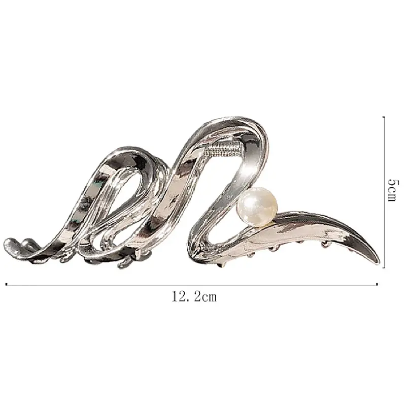 Fashion Metal Geometric Hair Claw Clip Trendy Hair Clip Metal Pearl Hair Clamp Party Hair Accessories For Women Headwear Jewelry