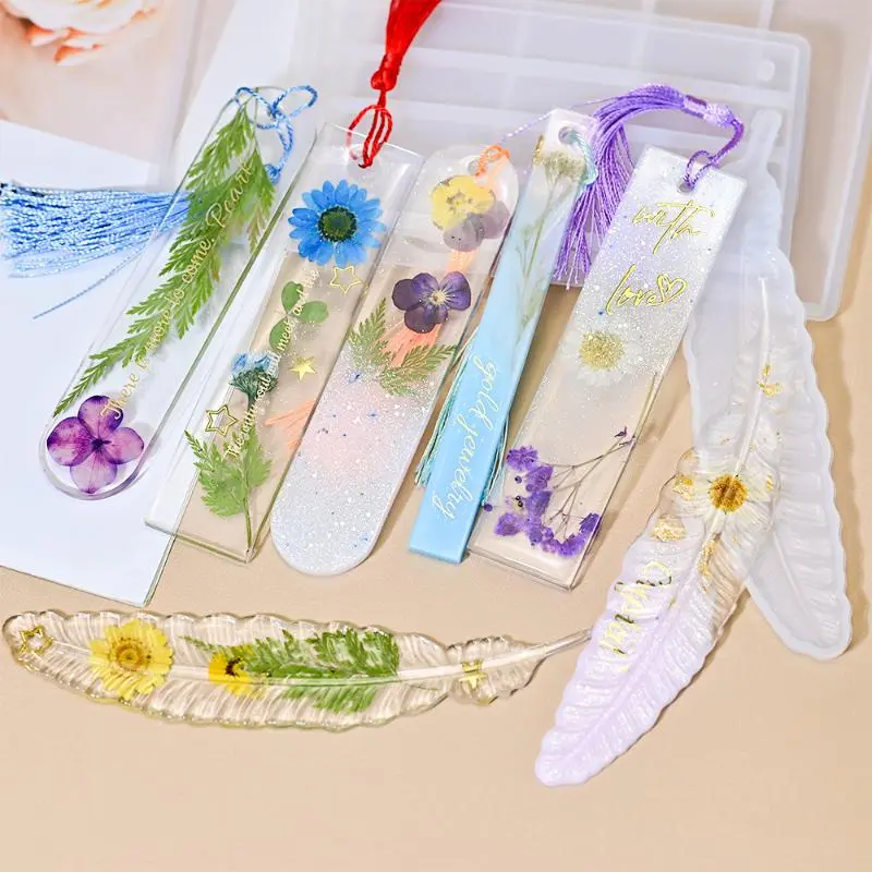 Bookmark Silicone Mold Rectangle Epoxy Resin Casting Mould For DIY Crystal Epoxy Resin Book Decoration Crafts Accessories