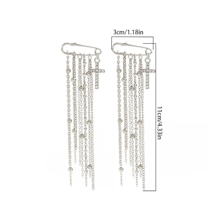 Sophisticated Cross Tassel Detachable Button Brooch for Trouser Embellishment; Adjustable Jean Fit Tightening Clasp