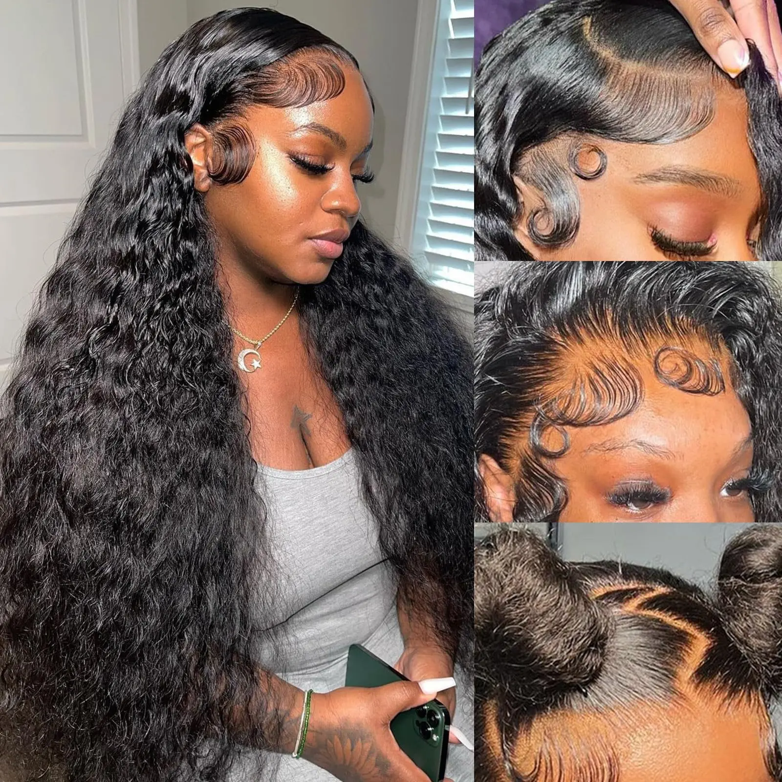 13x4 HD Transparent Lace Front Wig Human Hair Wig 30 38 inch Lace Front Human Hair Curly Wigs for Women 13x4 Lace Frontal Wig