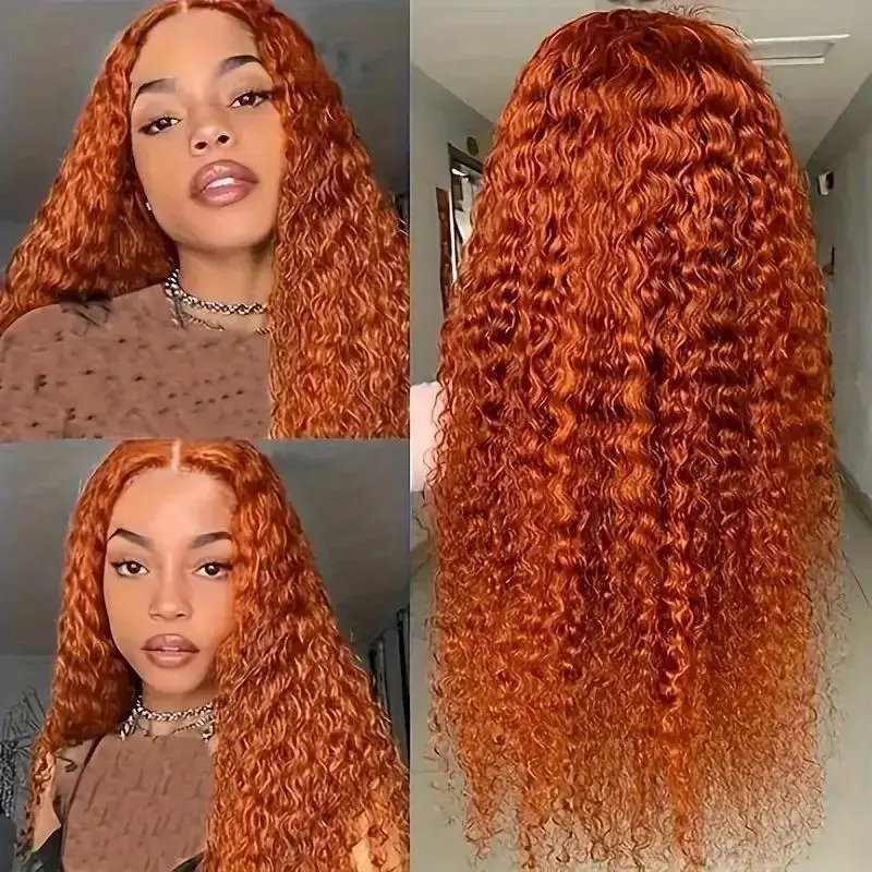 Orange Ginger Lace Front Wig Colored Deep Wave Curly human hair wig For Women Choice 13X4 Human Hair 13x6 HD Lace Frontal Wigs