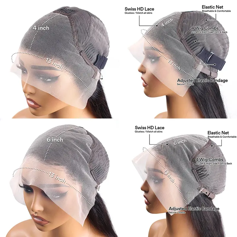 13x4 HD Transparent Lace Front Wig Human Hair Wig 30 38 inch Lace Front Human Hair Curly Wigs for Women 13x4 Lace Frontal Wig