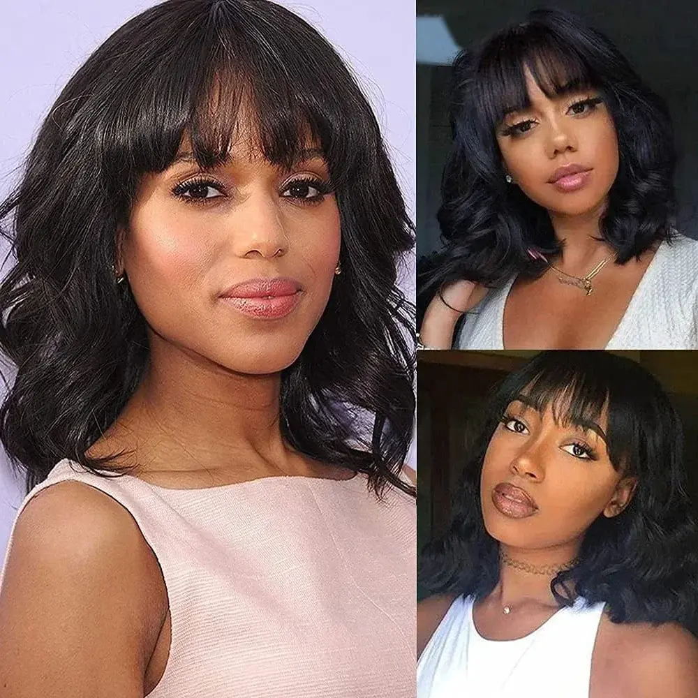 Full Machine made 3x1 lace frontal bob wig human hair for women Short Body wave lace front bob wigs on sale clearance