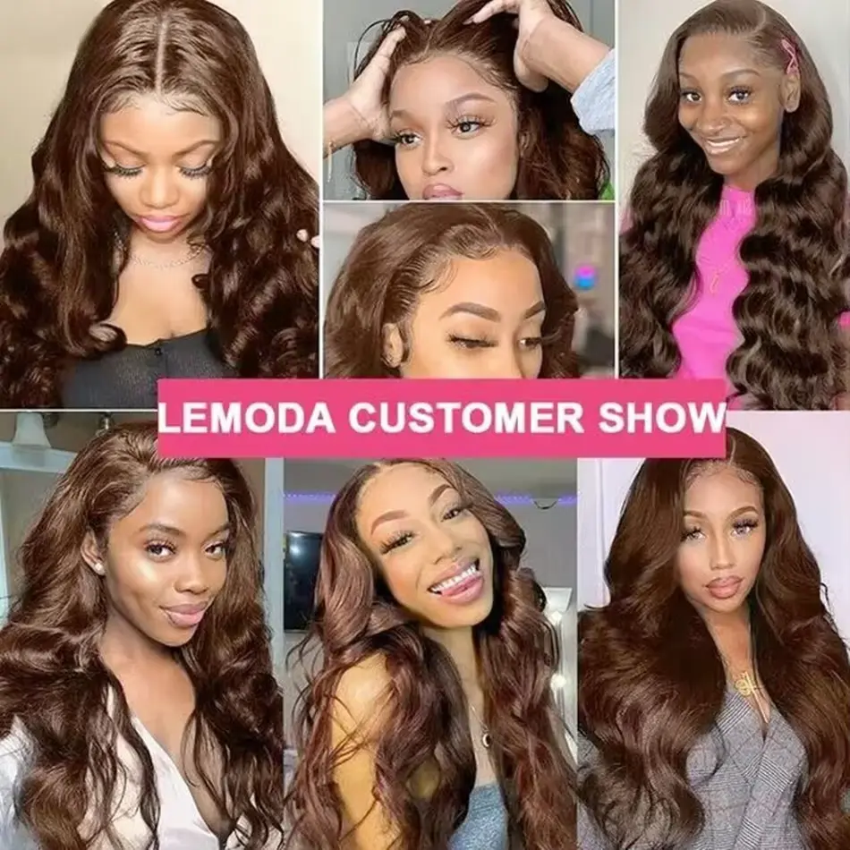 Chocolate Brown Glueless Wig Human Hair Ready To Wear 13x4 Lace Pre Cut Pre plucked wig For Women 13x6 hd Lace Frontal Wigs