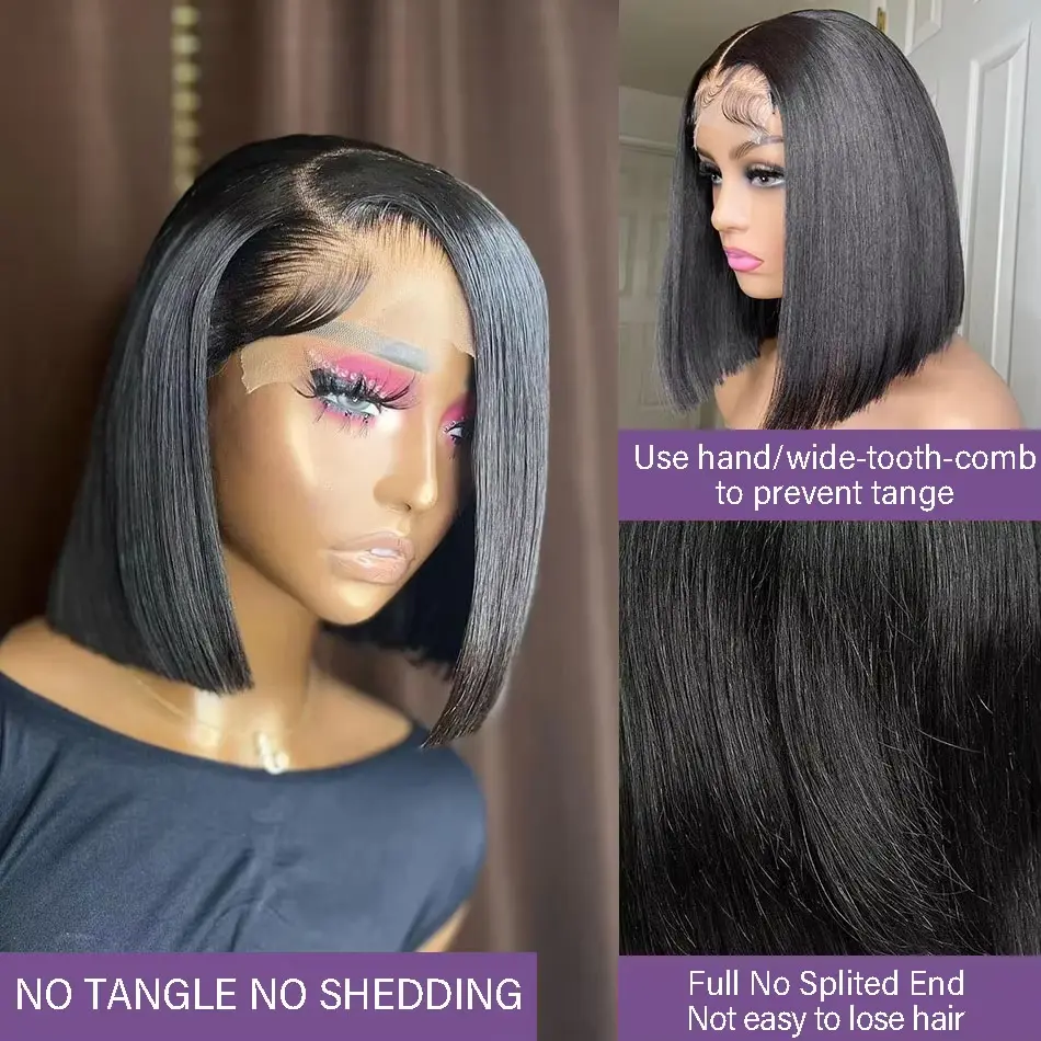 Straight 4x4 Closure lace front bone wig for women preplucked 5x5 lace frontal human hair wig Glueless Wigs Ready to Waer