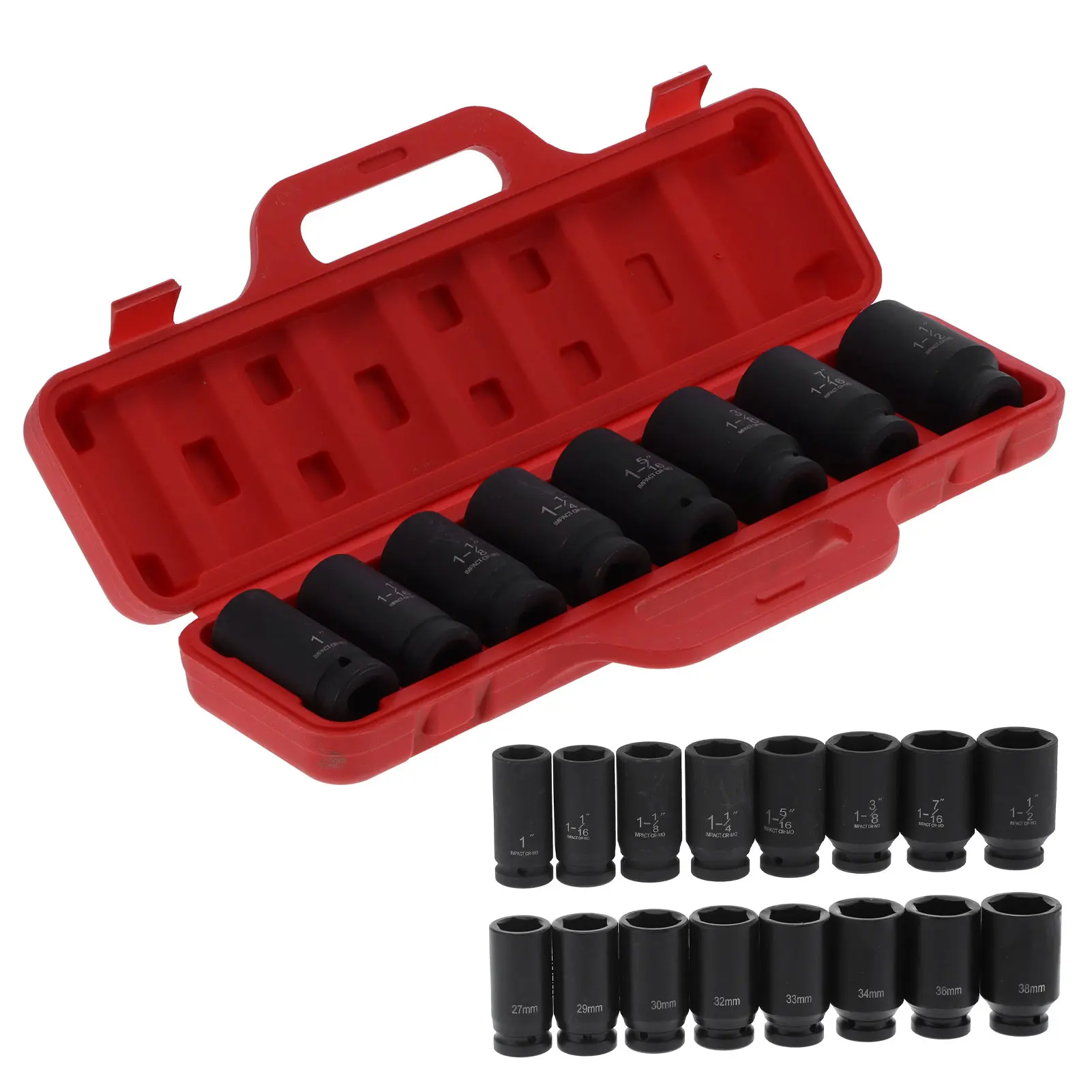 Socket Set HighTorque 6Point   Chrome Vanadium Steel Automative Tool Drive Socket Sleeve Socket External Socket