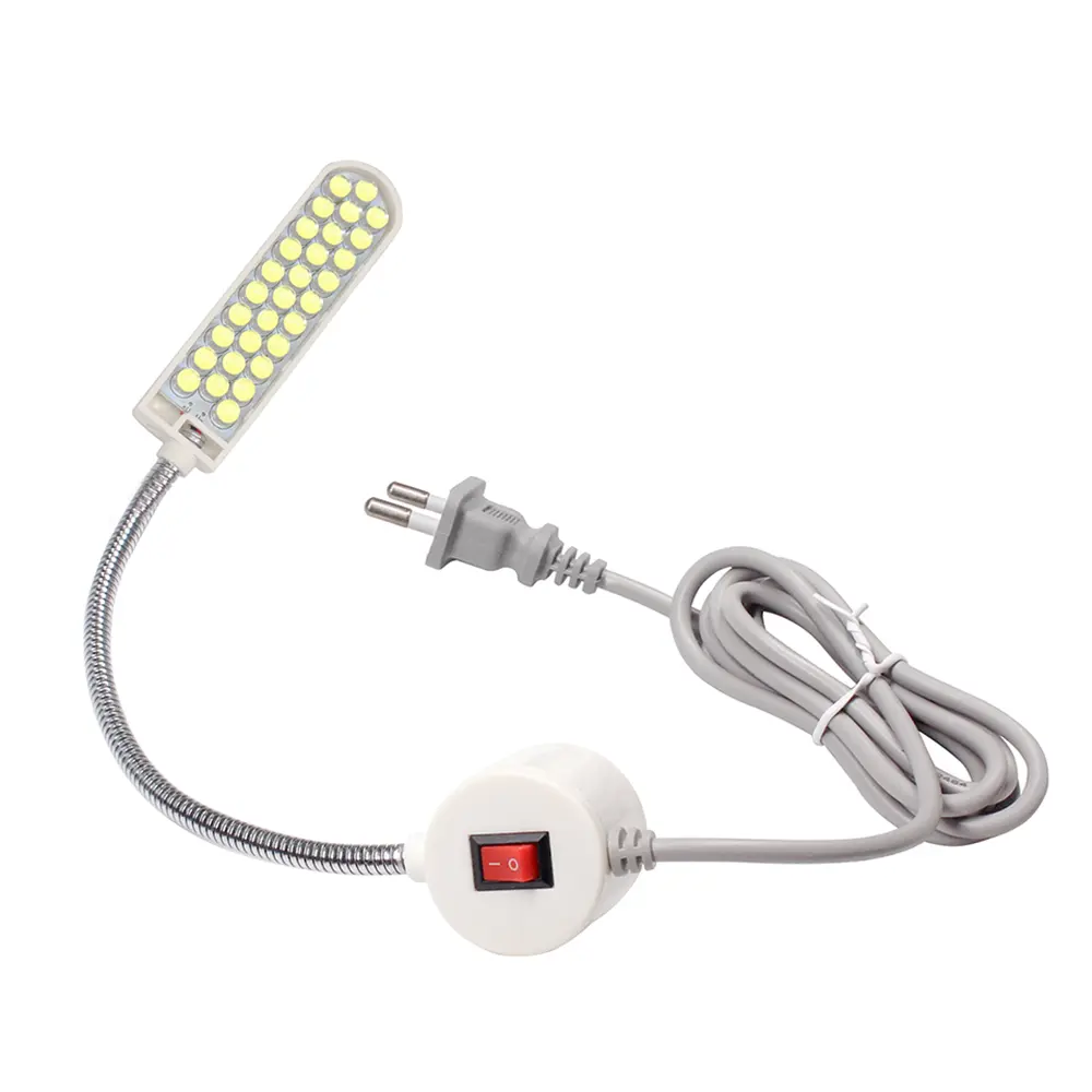 AC110-245V 2W 30LED Sewing Machine Light Lamp Magnetic Fixed Base Flexible Bendable Tube Goose Neck Design for Housework Househo