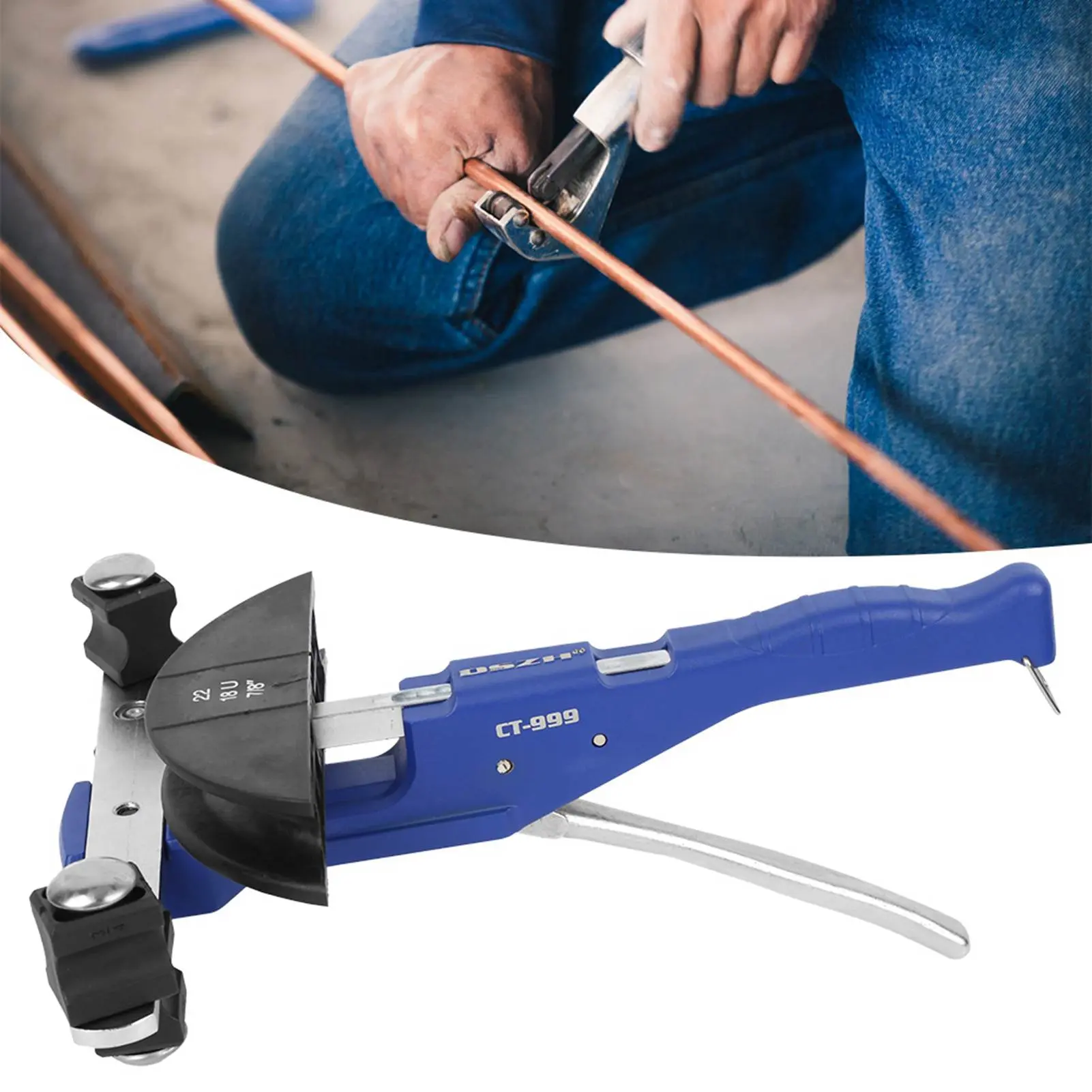 Pipe Bender DSZH CT‑ Bending Machine Pipe Cutter Mechanical Ratchet Bow‑Type with  Wheel 6‑22mm Bending Machine