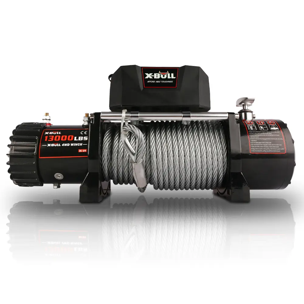 Electric Winch 13000 LBS Steel Cable Wireless Remote Crystal Film(BLACK)