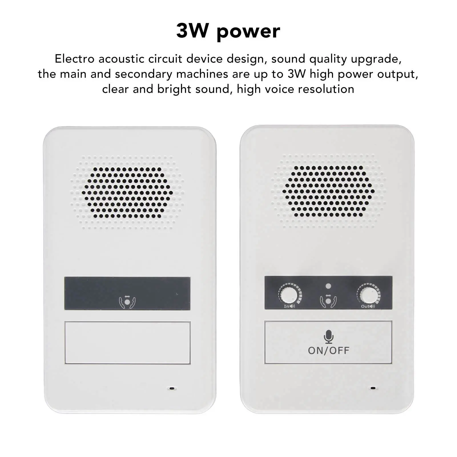 Window Speaker Intercom  Way Counter Intercom Premium Speaker Sensitive Mic 3W Power Window Intercom System for Bank White