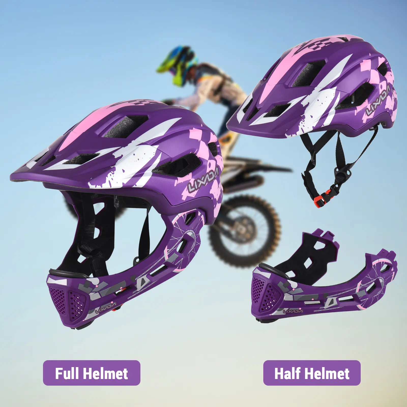 Kids Cycle Helmet Detachable Full Face Helmet Adjustable Cycle Helmet for 5-9 Years Old Children sports helmet kids Cycle helmet