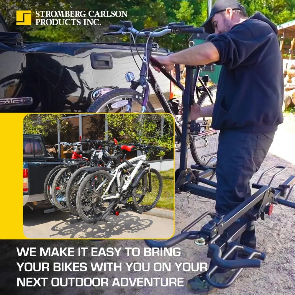 BC-204HD Heavy Duty Platform Mount Bike Rack – Folding Hitch Carrier for 4 Bikes, Fits 2" Hitch Receiver, Durable Transport Sol