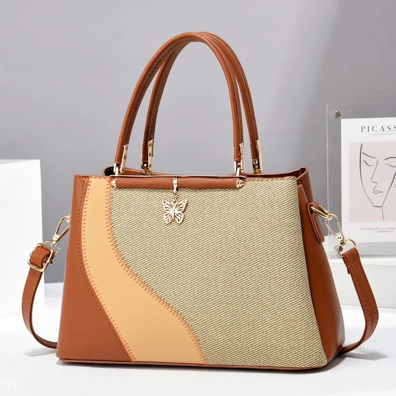 Hot-Selling New Arrival Exquisite Splicing Women's Bag Plaid Bucket Bag Large Capacity Ladies Shoulder Bag Ladies Crossbody Bags
