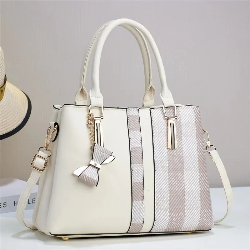 2025 Women's Printed Handbags PU Leather Tote Bag with Bow Decor Ladies Crossbody Bags Large Work  Shoulder Bag Purse 6 Colors