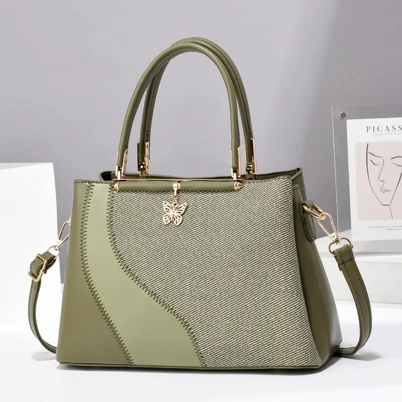 Hot-Selling New Arrival Exquisite Splicing Women's Bag Plaid Bucket Bag Large Capacity Ladies Shoulder Bag Ladies Crossbody Bags