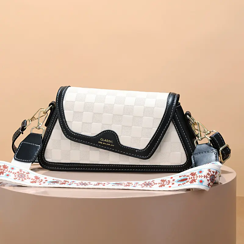 Fashion New Color Contrast Flip Women's Bag Summer Women's Shoulder Bags Versatile Women's Shopping Crossbody Bags Phone Bags