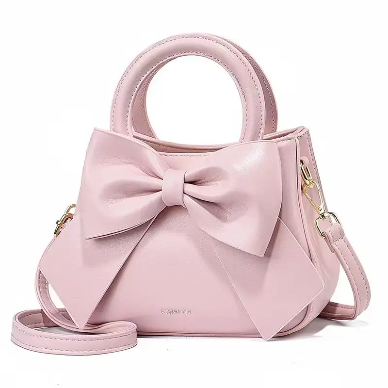 New Womens Crossbody Bags for Women Top-handle Trend Handbags Ladies Shoulder Bag Exquisite Bow Tie Tote Bag Small Square Bag