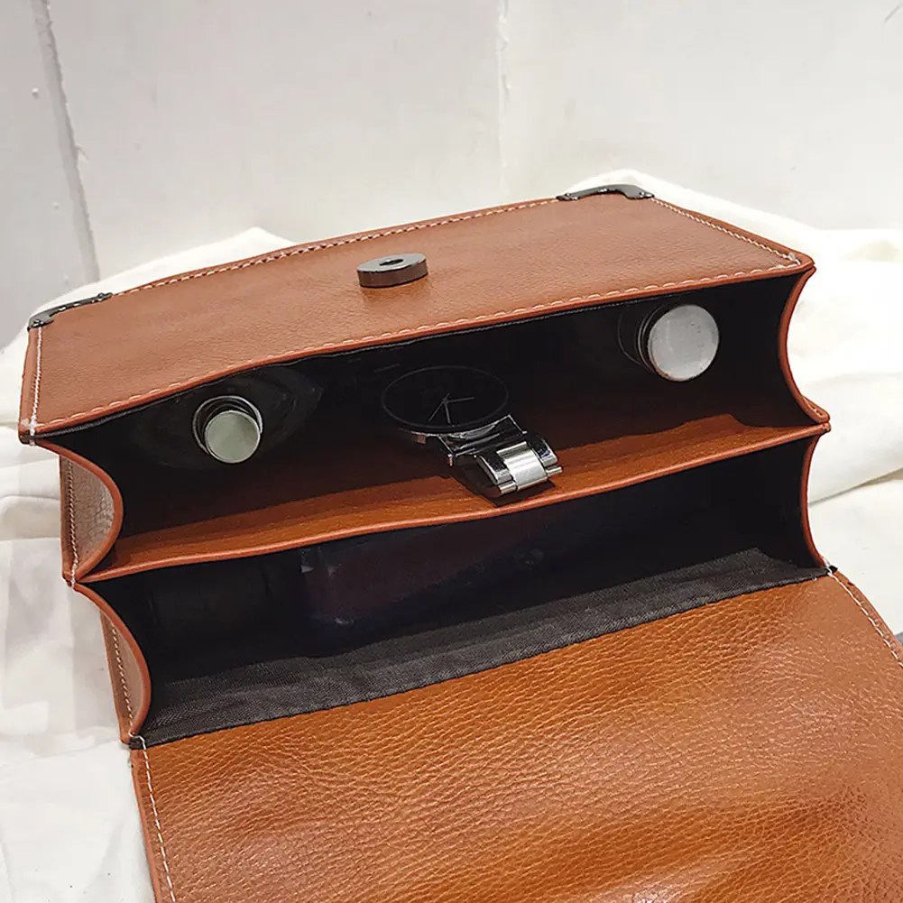 European Fashion Ladies Square Bags 2023 New Quality PU Leather Female Designer Totes Rivet Lock Chain Shoulder Messenger bags