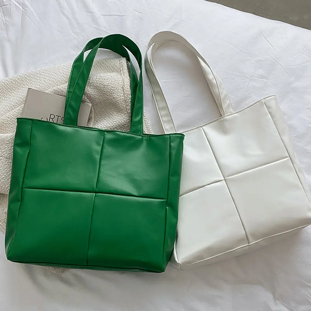 Womens Square Bag Retro All-match Shoulder Bags PU Leather Space Square Tote Bag Ladies Solid Color Handbags Large Armpit Purses