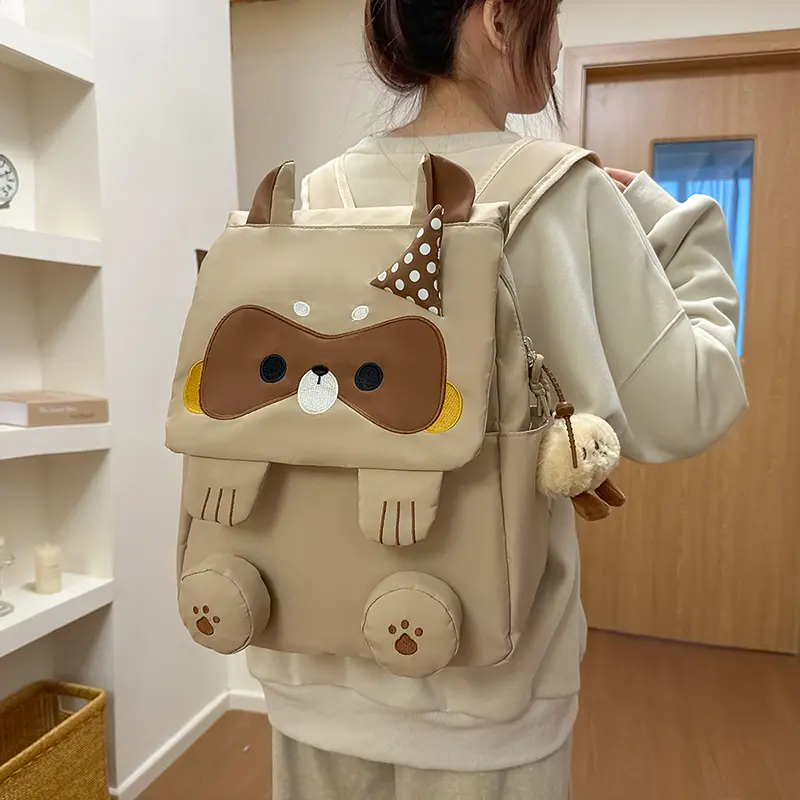 Cartoon Squirrel Backpack Cute Animal School Bag High-Capacity Laptop Bags Kawaii Book Bags Nylon Knapsack Daypack for Travel