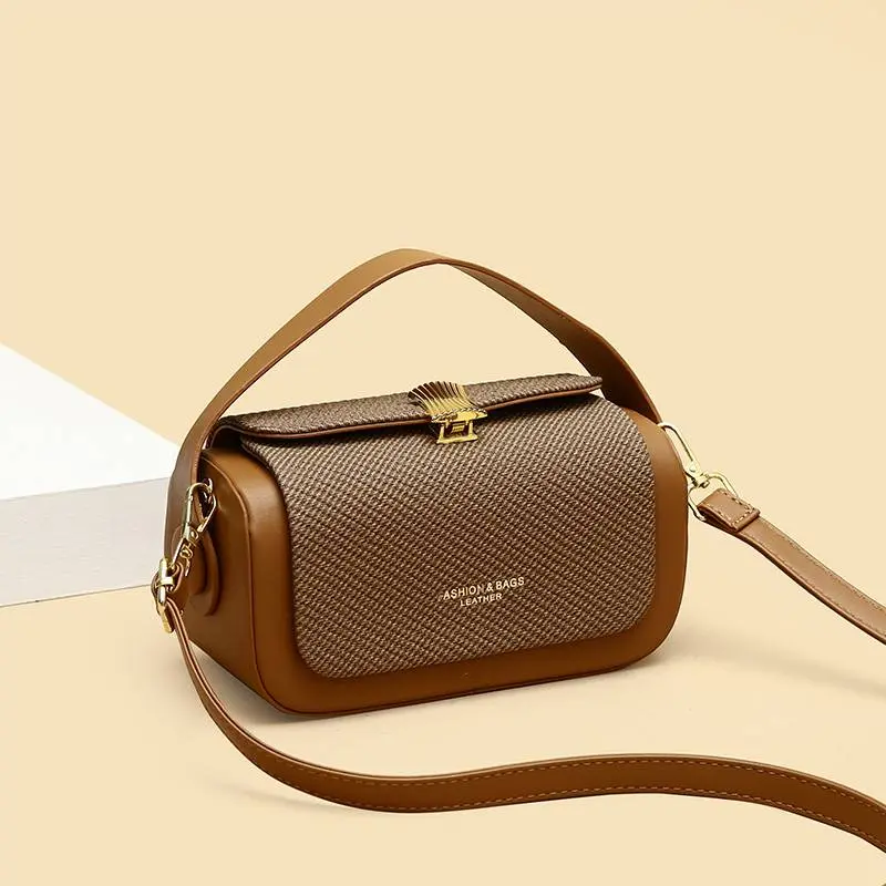 Women Vintage Box Bag Detachable Strap Small Square Handbag Leather messenger Shoulder Bag Work Casual Travel Crossbody Bags