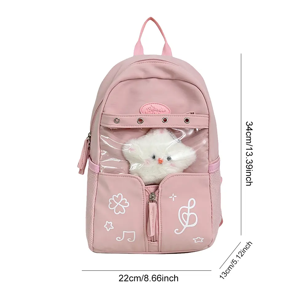 Teens Sweet Backpack Women Students Large Capacity Cute College School Bookbag Zipper Closure Kawaii Daypack Travel Laptop Bags