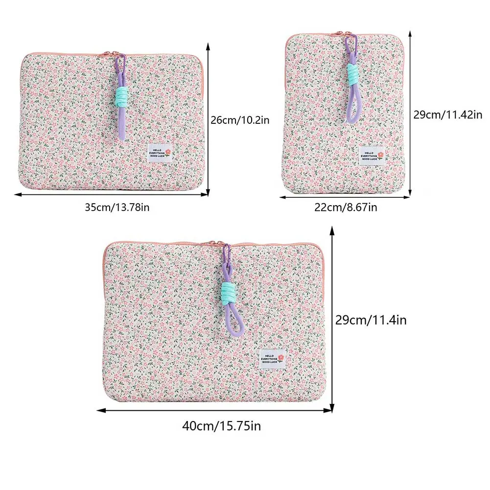 Quilted Shockproof Computer Protective Bags 11/13/15 In Fluffy iPad Tablet Cover Pouch Floral Printing Laptop Carrying Case Bags