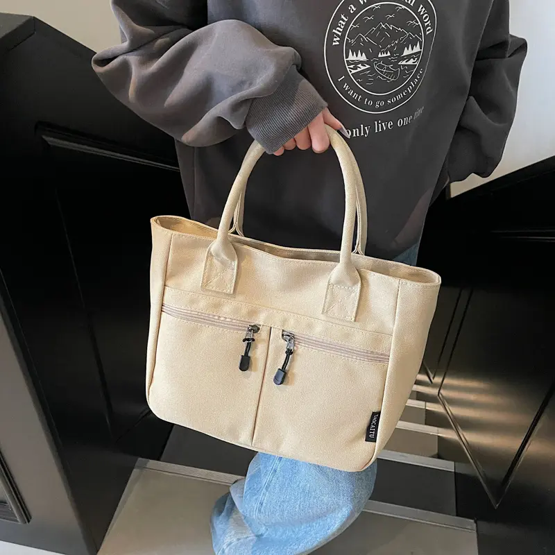 Tote Handbag Canvas Shoulder Bags Large Capacity Underarm Pouch Causal Top-Handle Bags Handheld Daypack Travel Camping Mummy Bag