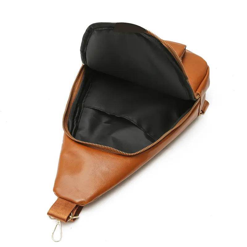 Women Chest Bag PU Leather Casual Crossbody Bags Waterproof Retro Messenger Pack Commuting Shoulder Bag Vintage Travel Pockets