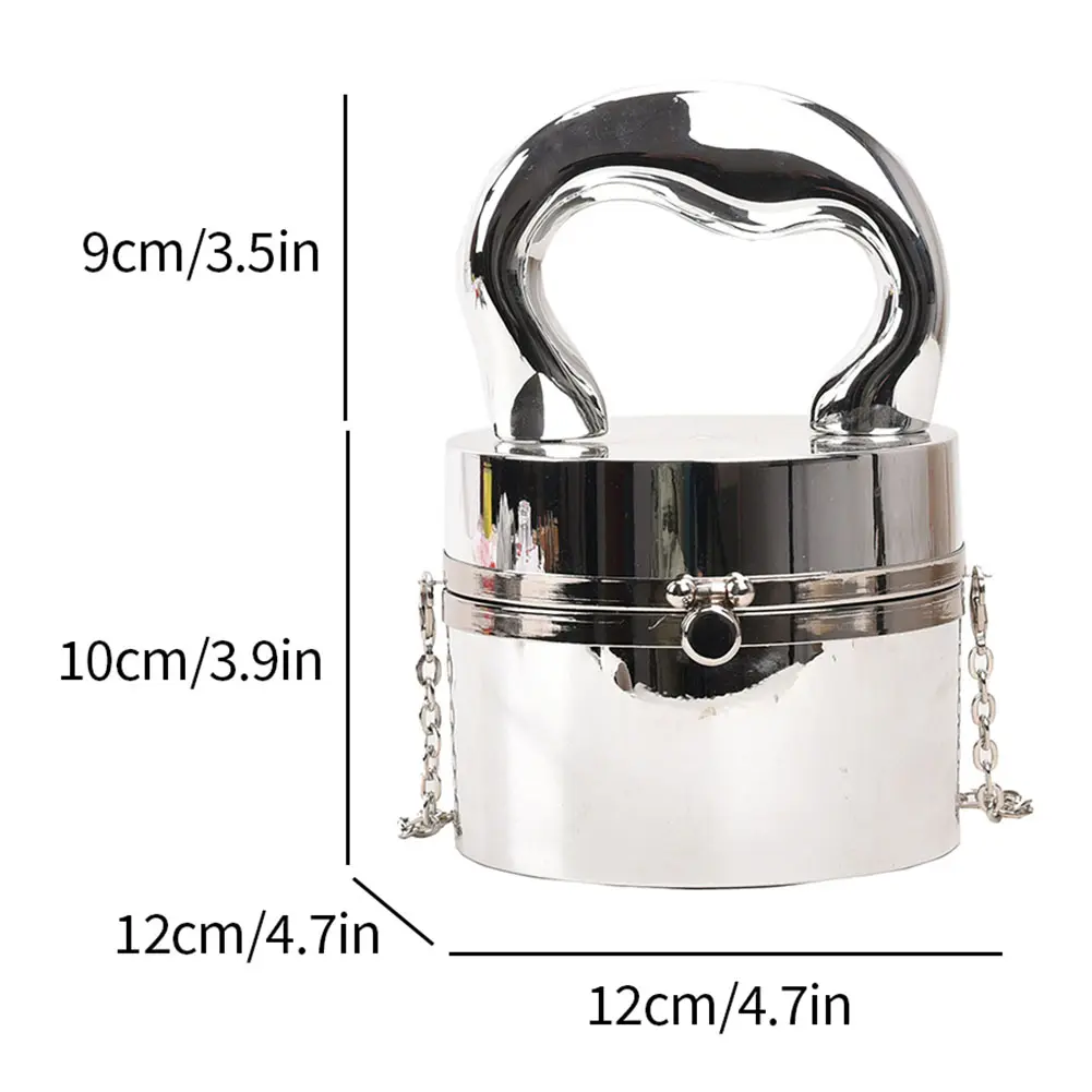Acrylic Mini Dinner Bags Cylinder Famous Evening Bag Niche Design Metal Handle Box Bag Luxury Designer Handbag Chain Satchel Bag