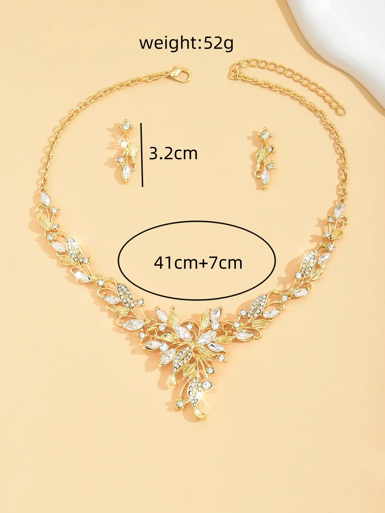 3 pieces of women's trendy tulip flower earrings, necklace, jewelry set, wedding banquet party, holiday gift