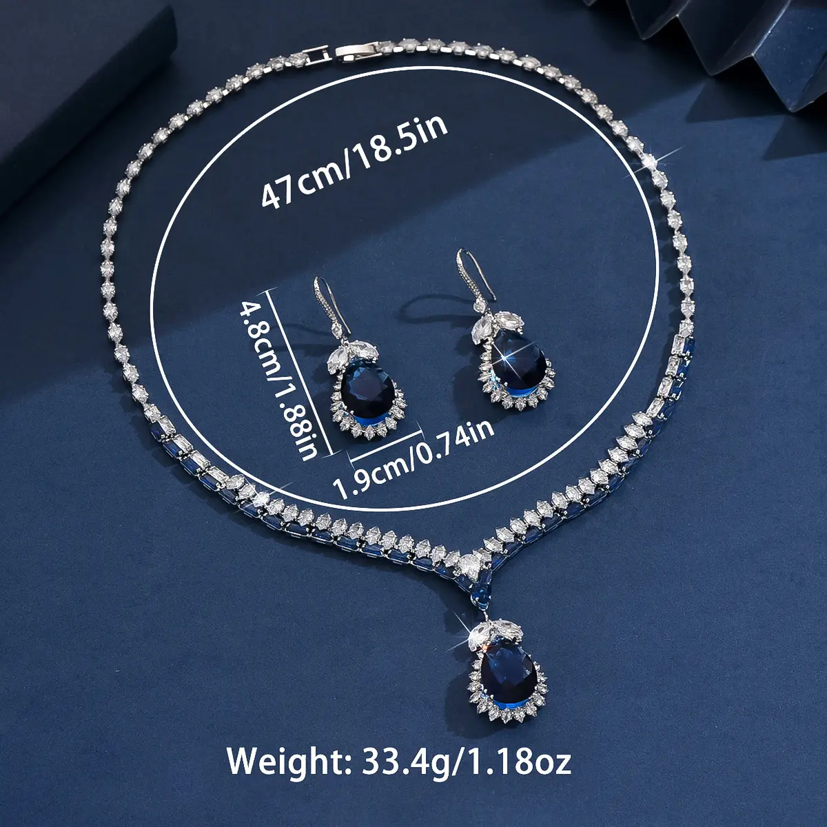 3PC Women's Fashion Zircon Series Leaf Water Drop Necklace Earrings Jewelry Set Suitable for Wedding, Party, and Festival Gifts