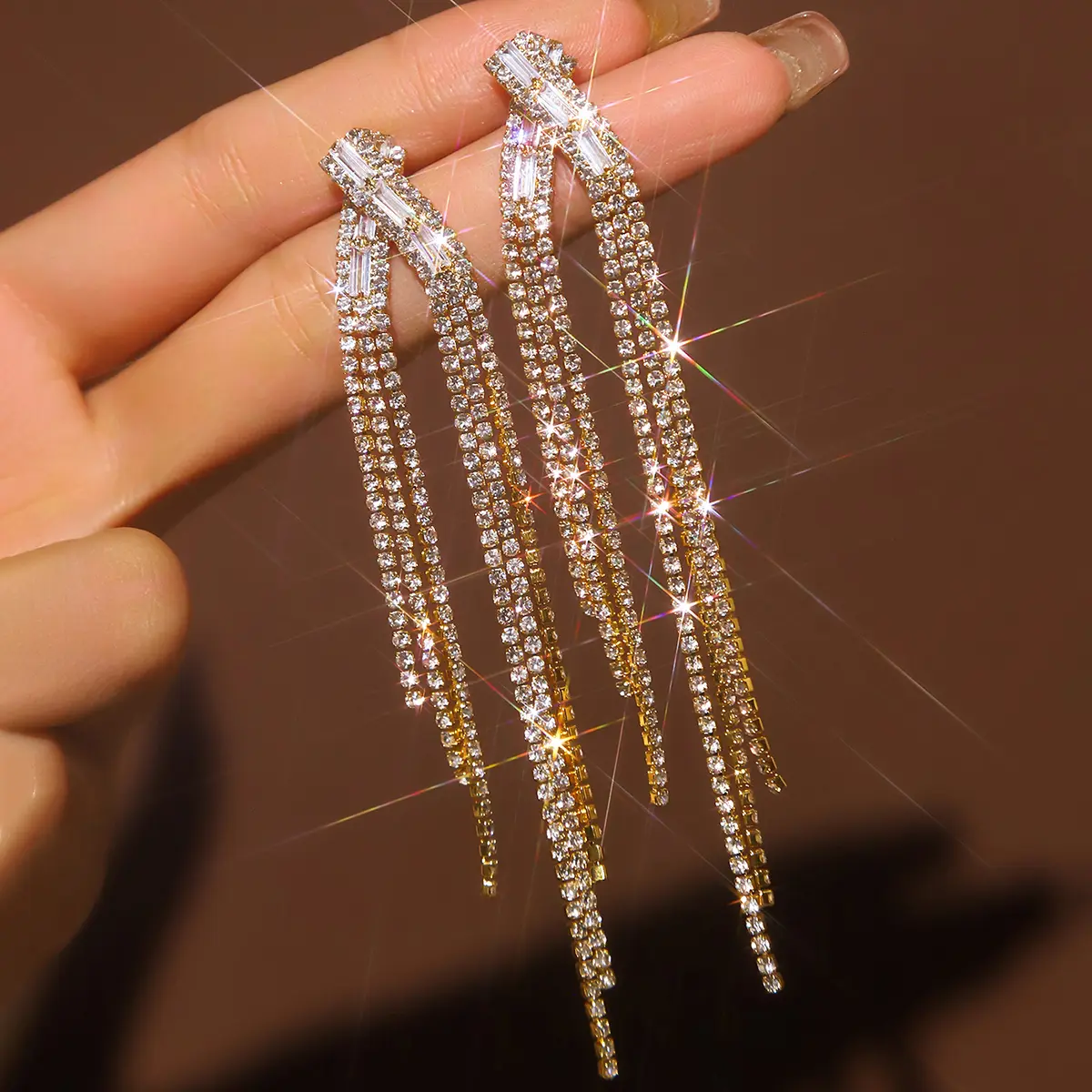 2PC Women's Fashion Geometric tassel Earrings Jewelry Accessories Simple Cross Design Earrings -1211