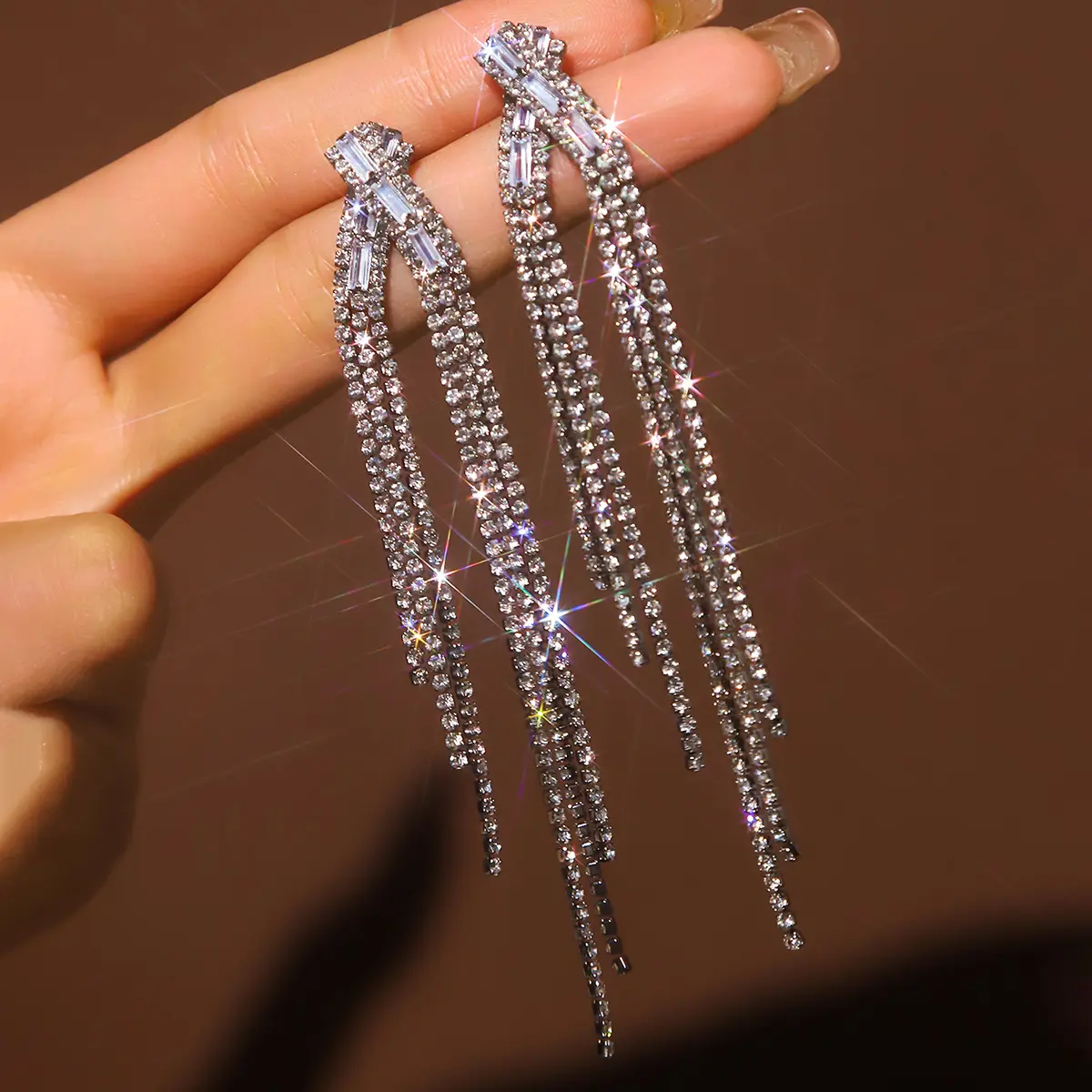 2PC Women's Fashion Geometric tassel Earrings Jewelry Accessories Simple Cross Design Earrings -1211