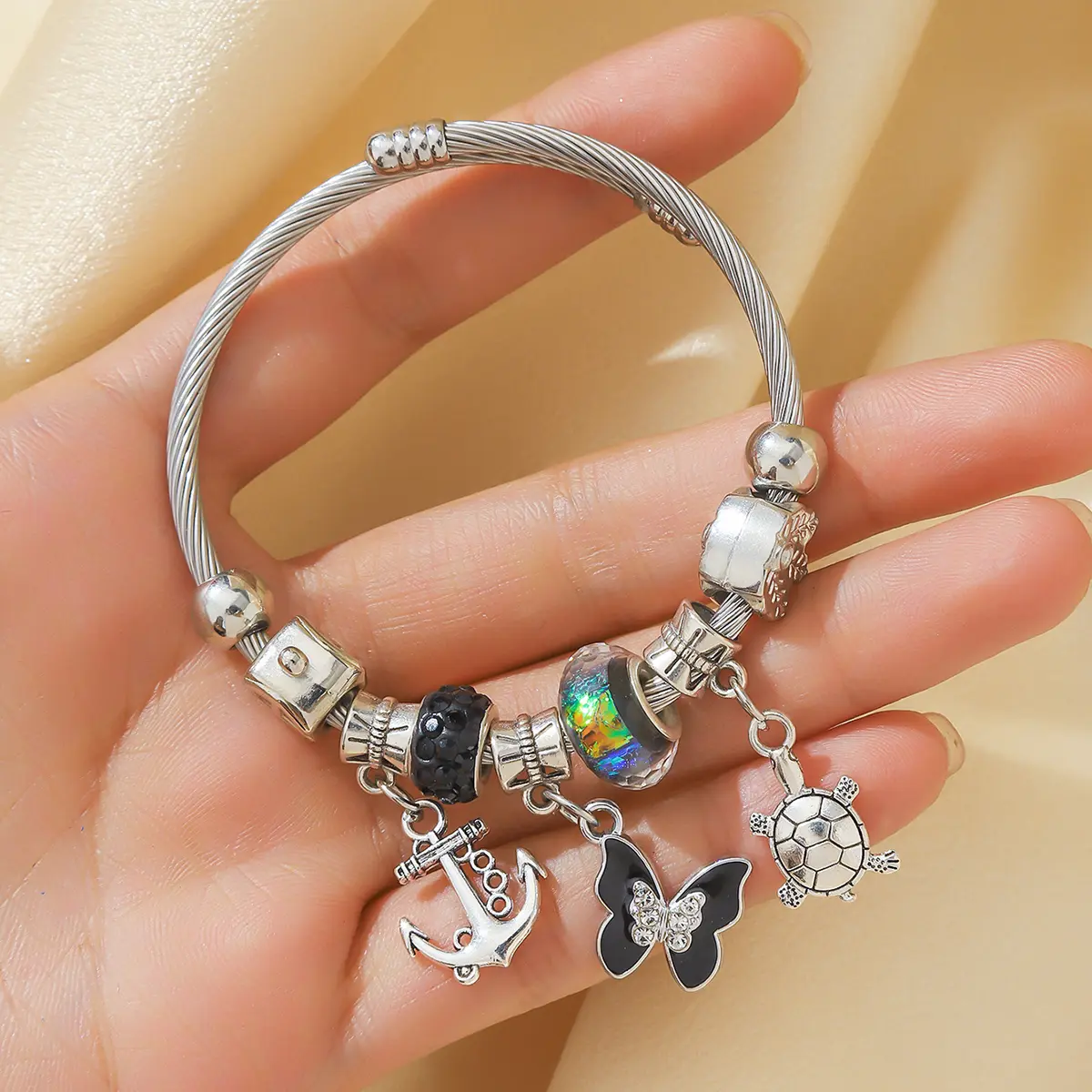 1PC Women's Fashion Multi Element Butterfly Bead Bracelet Date Travel Banquet Party Holiday Dress up Gift