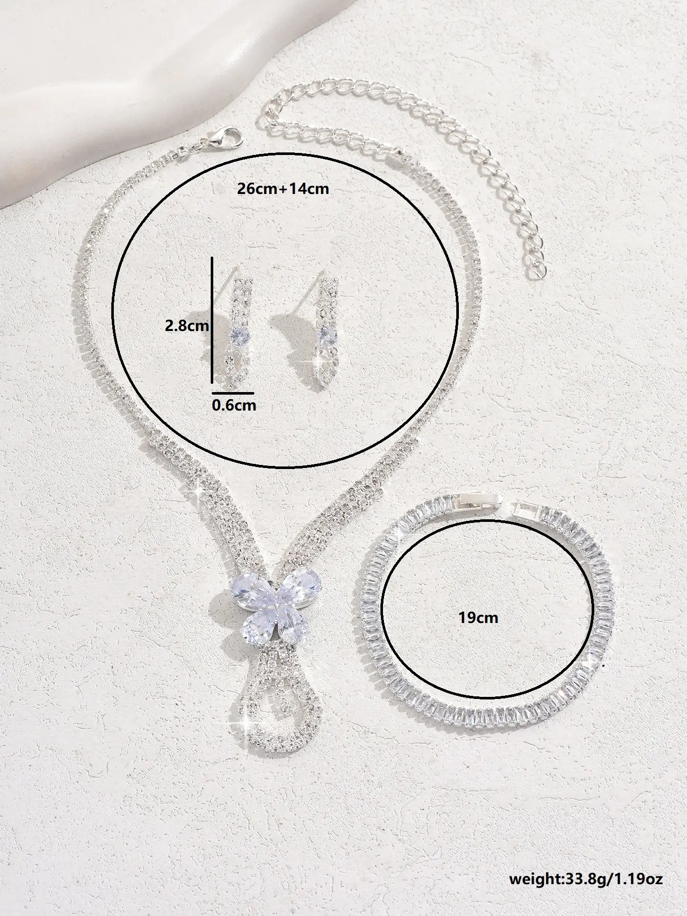 Women's fashion exquisite claw chain hollow design earrings necklace bracelet set wedding banquet party holiday gift