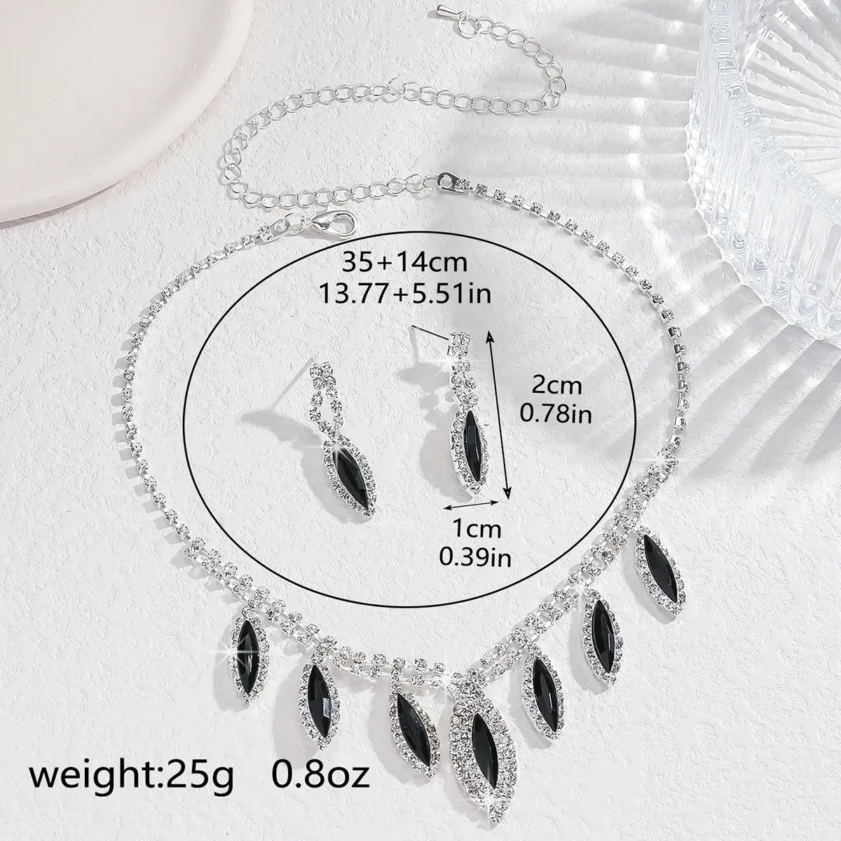 3PC Women's Fashion Geometric Necklace Earrings Jewelry Set Suitable for Wedding, Party, Festival Gifts