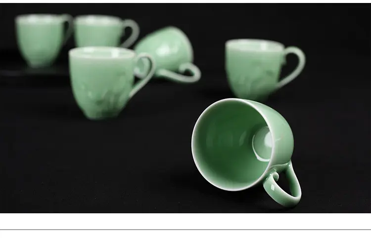 Celadon water Cup ceramic cup couple's cups Lotus fish welcome tea cup tea cup ceramic tea cup creative