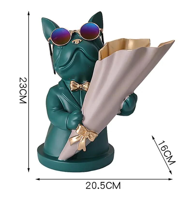 Home Decor,Figurine Miniature,French Bulldog,Sculpture,Desktop Flower Vase,Table Decoration,Modern,Living Room,Decorative Statue