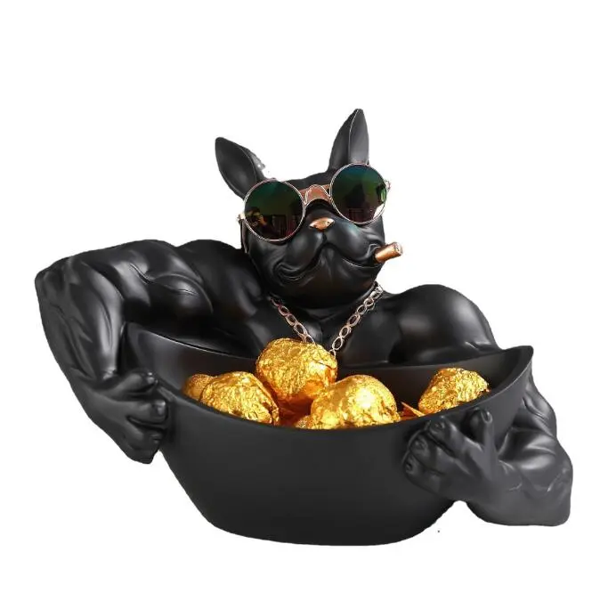 Dog Model Statue,Bulldog Animal Figurines,Table Ornaments,Storage Box,Sculpture, Home Decoration Accessories,Living Room Decor