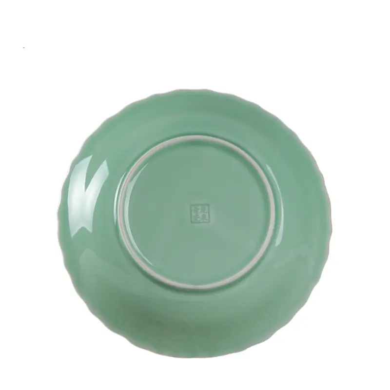 Celadon creative dish dish ceramic round dinner plate soup plate western food plate for home heat resistant