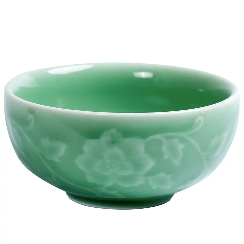 Celadon bowl for home rice bowl tableware ceramic bowl chinoiserie small retrostylish single thick bowl