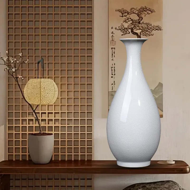 White ceramic vase home living room entrance decoration ornaments white porcelain vase