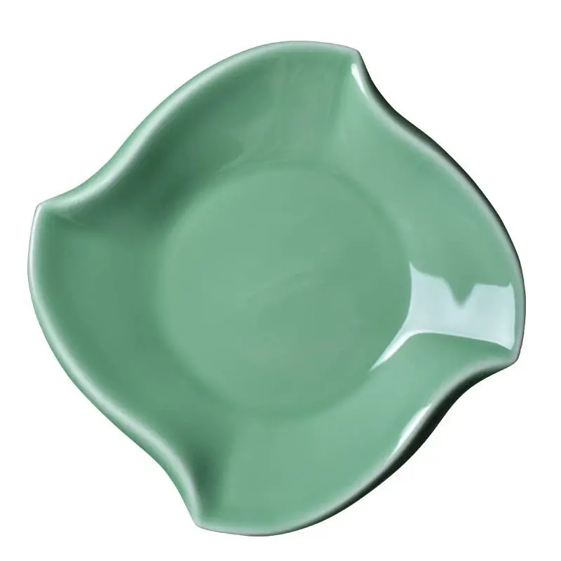 Celadon tableware household dinner plate creative irregular plate ceramic Western cuisine plate personality heat-resistant