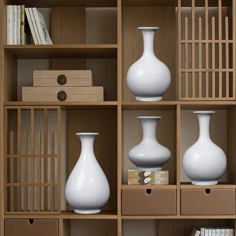 White ceramic vase home living room entrance decoration ornaments white porcelain vase