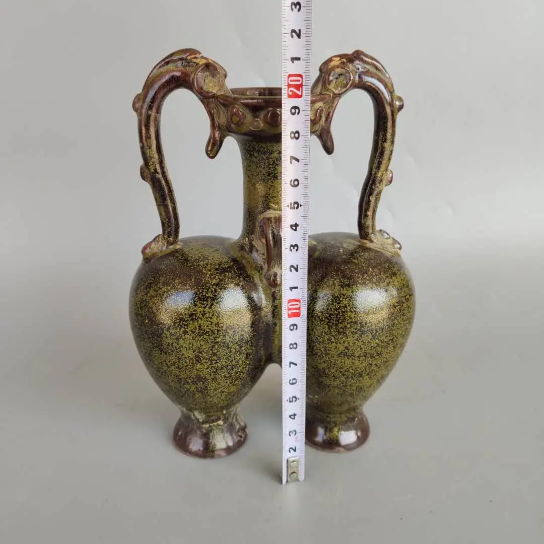 antique porcelain antiques miscellaneous Song Dynasty late glaze double wrapped dragon vase home decorations decor floreros