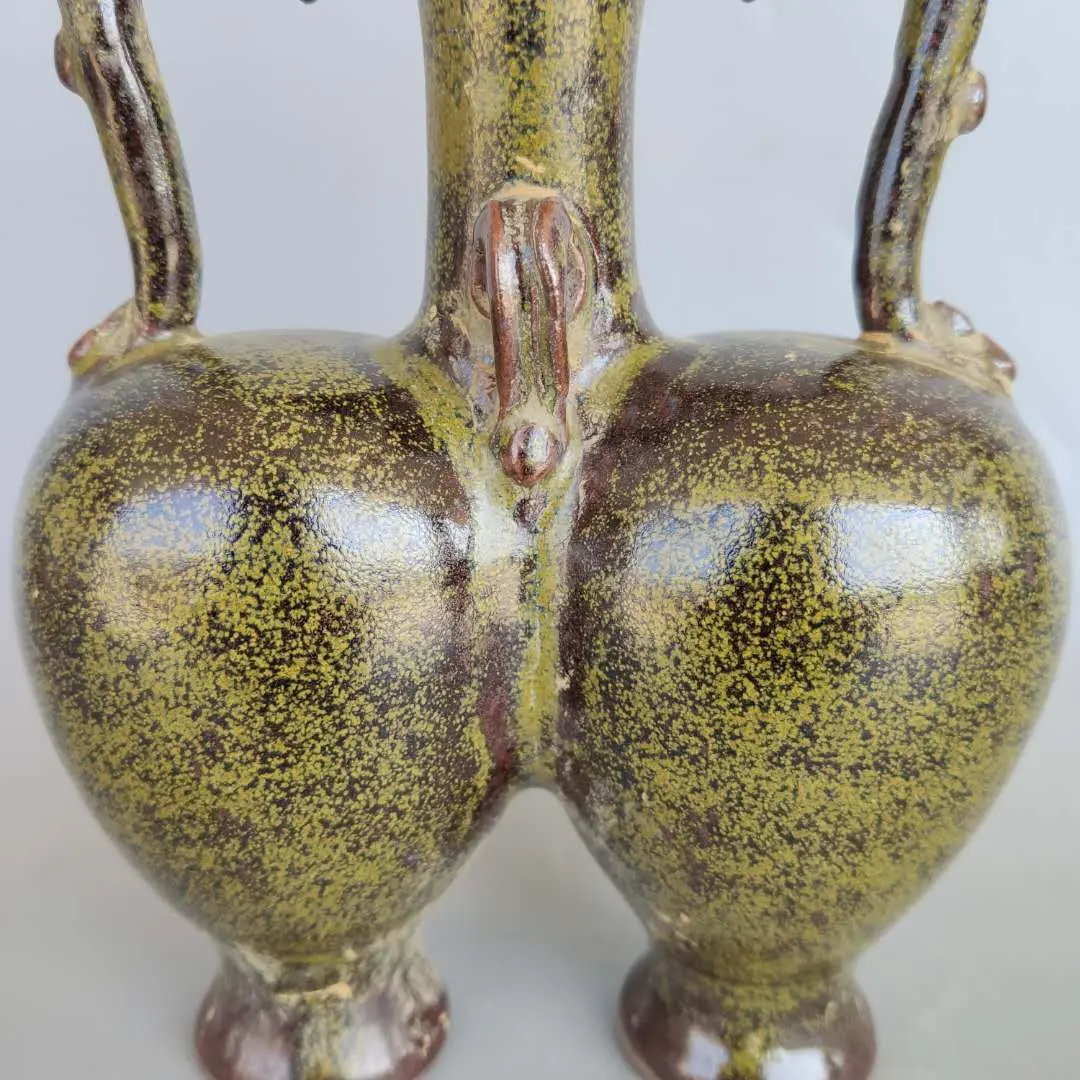 antique porcelain antiques miscellaneous Song Dynasty late glaze double wrapped dragon vase home decorations decor floreros